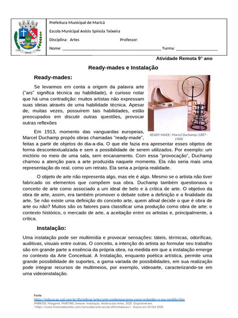 Ready-Mades e Instalações Artísticas | PDF | As artes