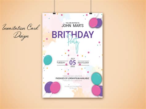 Birthday Party Invitation Card Design by BRISTI AKTER on Dribbble