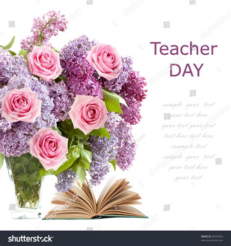 Teacher Day Rich Bouquet Lilac Flowers Stock Photo 92047652 - Shutterstock