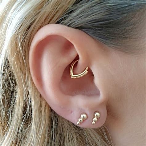 Gold Daith Earring Gold Daith Jewelry Rook Earring Rook Etsy