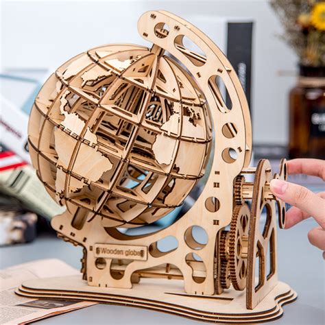 Rokr D Puzzle Rotatable D Globe Laser Cutting Wooden Building Toy Kit