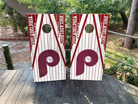 Throwback Philadelphia Phillies Cornhole Wraps Only Set Of Etsy