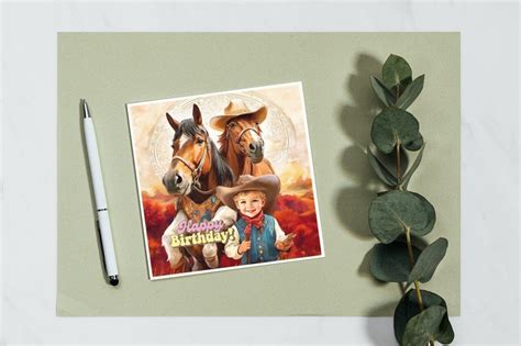 Printable Cowboy Birthday Card Boy Birthday Card to Print Birthday ...