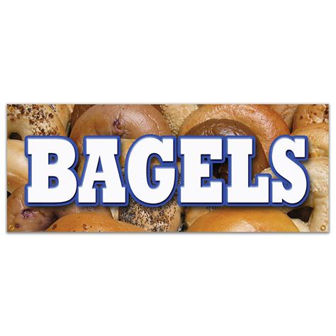 Signmission Bagels Banner Sign Fresh Hot Bagel Shop Deli Signs Made