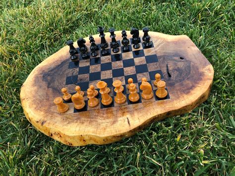 Solid Wood Chess Set With Metal Roman Figures Personalized | Etsy