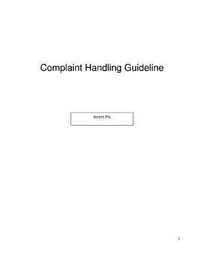 Fillable Online Complaint Handling Guideline Fax Email Print Pdffiller