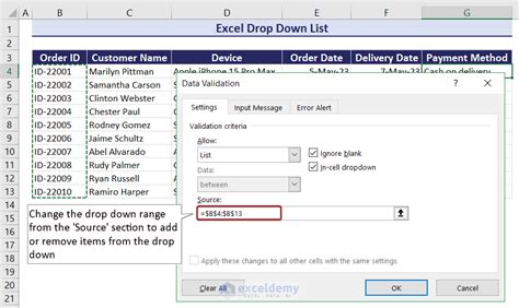 Excel Drop Down Lists Create Edit Remove Filter Protect Exceldemy