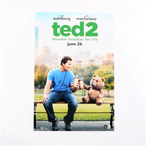 Mark Wahlberg Signed Movie Poster Ted 2 12x18 Beckett More Than Sports