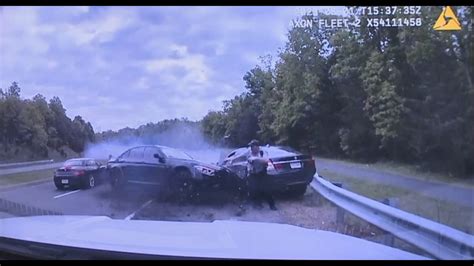 Police Dash Cam Video Shows Officer Nearly Killed By Speeding Car On