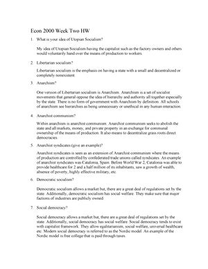 Econ 2000 Hw 4 This Document Includes The Homework Questions And