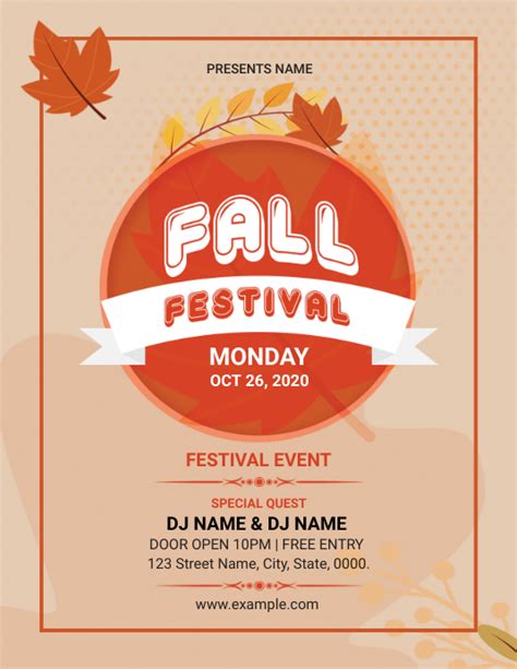 Autumn Fall Festival Party Flyer Template Postermywall