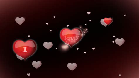 red hearts inscription love you animation Stock Footage Video (100% ...