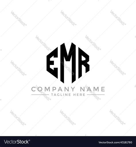 Emr letter logo design with polygon shape Vector Image