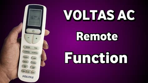 Voltas Ac Remote Function How To Use Voltas Ac Remote Control Youtube