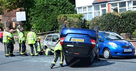 Man Trapped As Car Overturns In Acocks Green After Striking Parked