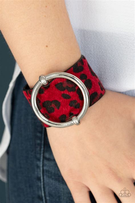 Paparazzi Accessories Asking Fur Trouble Red Urban Bracelet Pure