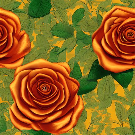 Golden Rose Flower With Leaves 3d Background · Creative Fabrica