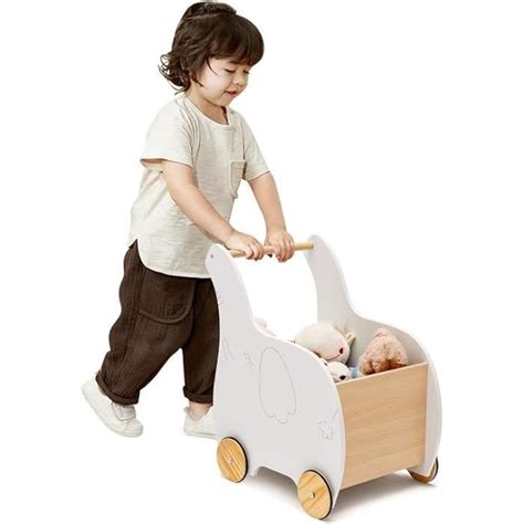 GOPLUS Trotteur Bébé avec Coffre à Jouets Chariot de Marche Garçon