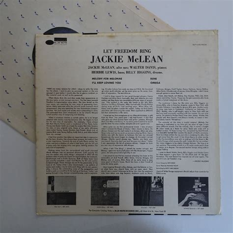 11184818 US盤 Blue note VAN GELDER刻印 Jackie McLean Let Freedom Ring