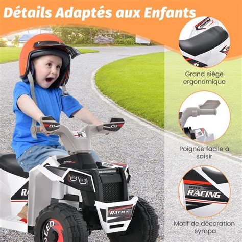 Costway Quad Electrique Pour Enfants V Ah Km H Max Voiture