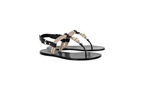 Motte Preorder: The Gucci Detailed Leather Flat Sandals