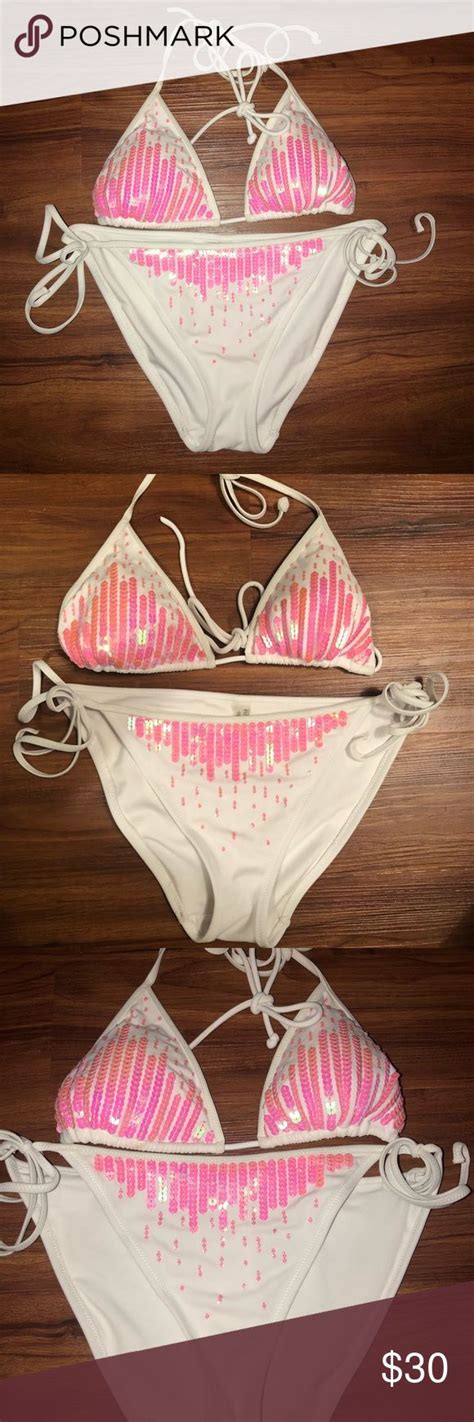 Victoria Secret Pink Sequin Bikini Set Bikinis Victoria Secret Pink