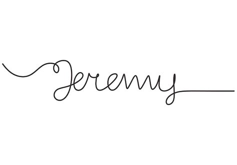 Premium Vector Jeremy Word Continuous Line Art Drawing Text One