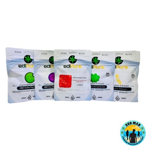 Edipure Pure Bliss CBD Gummies (100mg CBD – 6 options): Bud Man Orange ...