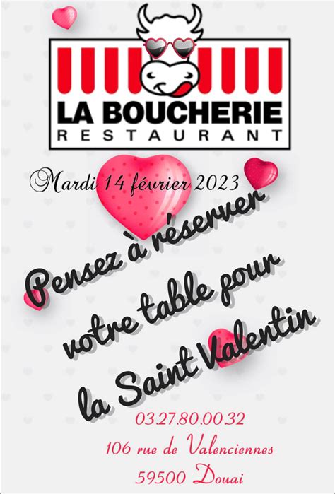 La Boucherie Menus De La Saint Valentin