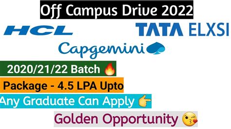 Off Campus Hiring 2022 BE Btech Mtech BCA BSc Fresher S Final