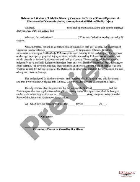 Iowa Release And Waiver Of Liability Given By Customer In Favor Of