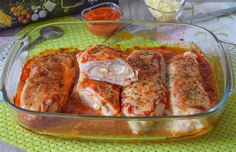 Pechuga De Pollo Rellena De JamÓn Y Queso Al Horno