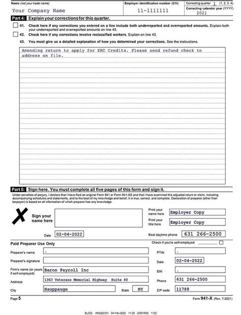 How To Amend Form 941 For Employee Retention Credit - Printable Form 2024