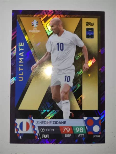 Topps Match Attax Euro Em Ultimate Purple Zidane Uxi Parallel