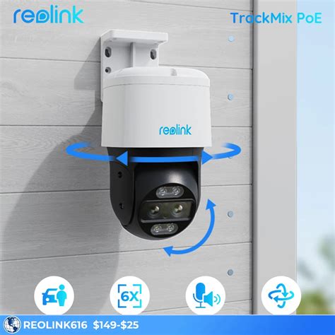 Reolink Trackmix Poe 4k Security Outdoor Camera Dual Lens Motion