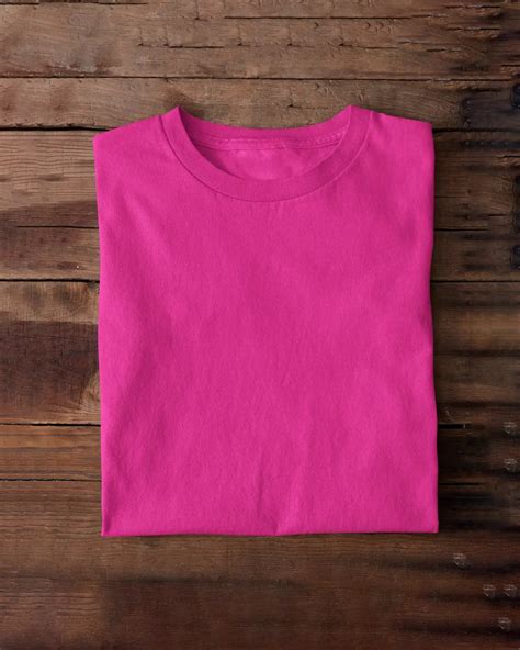 Shop Hot Pink Plain T-Shirt for Women in India | Love Dky