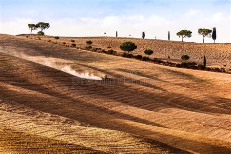 Tuscany Fields Autumn Landscape Italy Harvest Season Stock Image