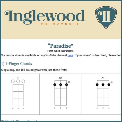 Paradise Dulcimer Tab Chord Guide Seagull Merlin Strumstick Inglewood Instruments