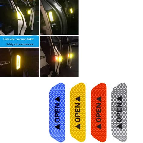 Details About Pcs Universal Car Door Open Sticker Reflective Tape