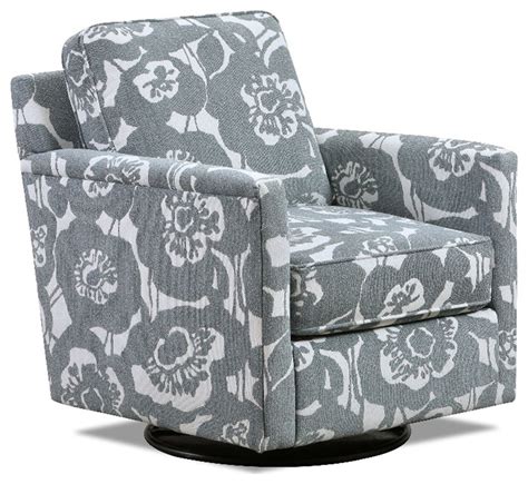 Southern Home Furnishings Stylized Mist Swivel Glider Accent Chair In