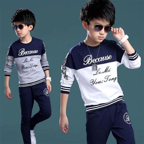 Summer Spring Boys Tracksuit Casual Boy Clothing Set Handsome Kids ...