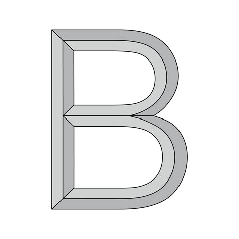 logo three-dimensional letter B, vector capital second letter alphabet ...