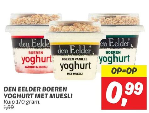 Den Eelder Boeren Yoghurt Met Muesli Kuip 170 Gram Aanbieding Bij Dekamarkt