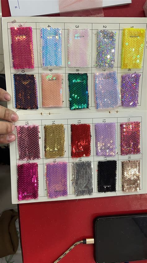 Supply 100 Polyester Sheer Density Sequence Sequins Fabric Foil Bridal Crystal Embroidery Voile