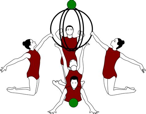 Clipart - Rhythmic gymnastics with bows and ball