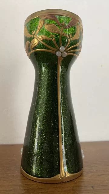 ANCIEN VASE ÉMAILLÉ décor floral Art Nouveau signé MONTJOYE LEGRAS EUR