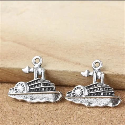 BULK 30 Zinc Alloy Antique Silver Plated Cruise Ship Charms Nautical