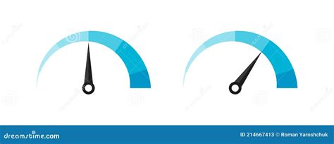 Risk Meter Icon Gauge Chart With Different Danger Levels Isolated On