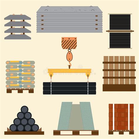 Storage of Construction Material Stock Vector - Illustration of construction, pipe: 100748750