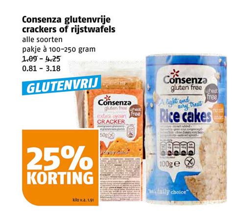 Consenza Glutenvrije Crackers Of Rijstwafels 25 Korting Aanbieding Bij